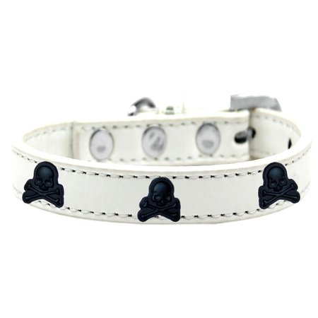 MIRAGE PET PRODUCTS Skull Widget Dog CollarWhite Size 10 631-27 WT10